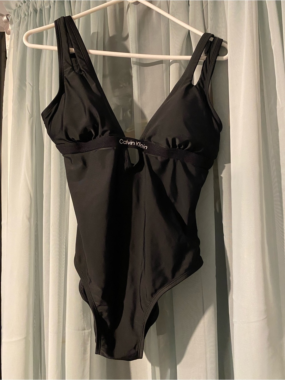 Calvin Klein Black One-Piece Swimsuit with Branded Band